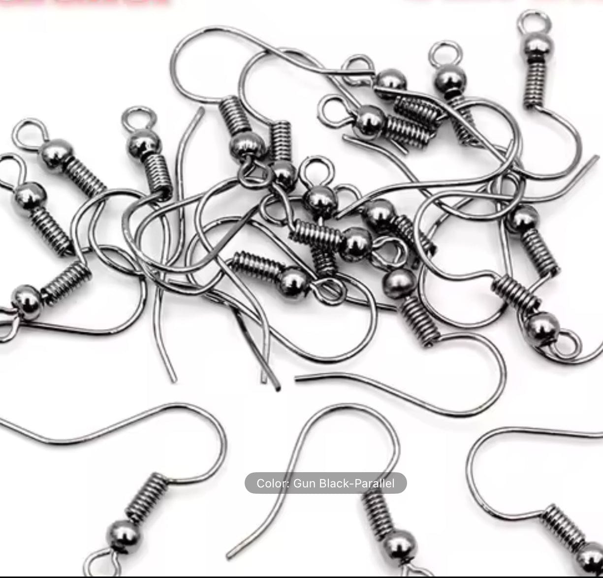 20*17mm Gunmetal Grey Silver Colour Earring Fish Hook 100pcs, Basics Basics
