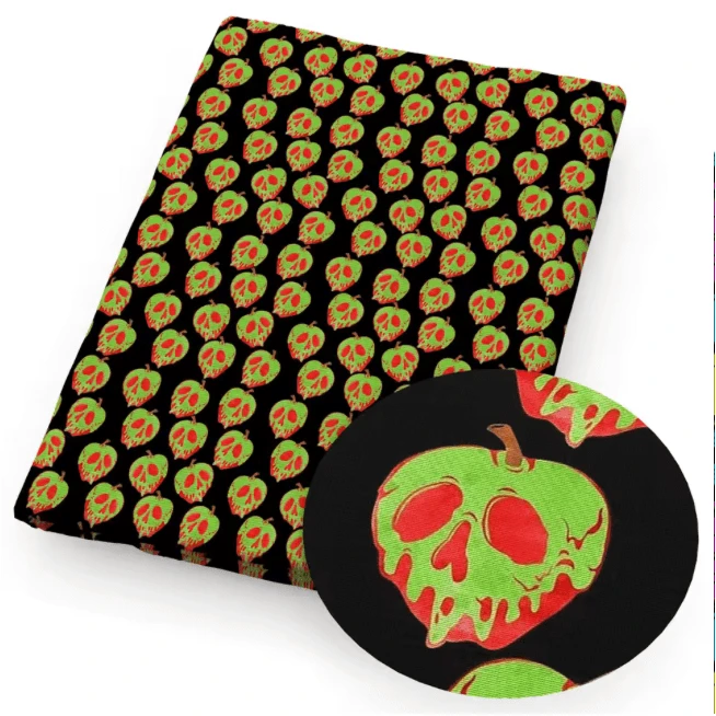 20*30cm "Bad Neon Green Apple"  Halloween Party Smooth Texture Finish, Leatherette Sheet Basics