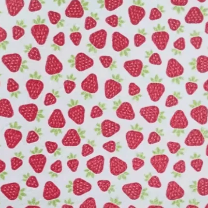 20*30cm BIG Strawberry in White Background Smooth Texture Finish, Leatherette Sheet Basics