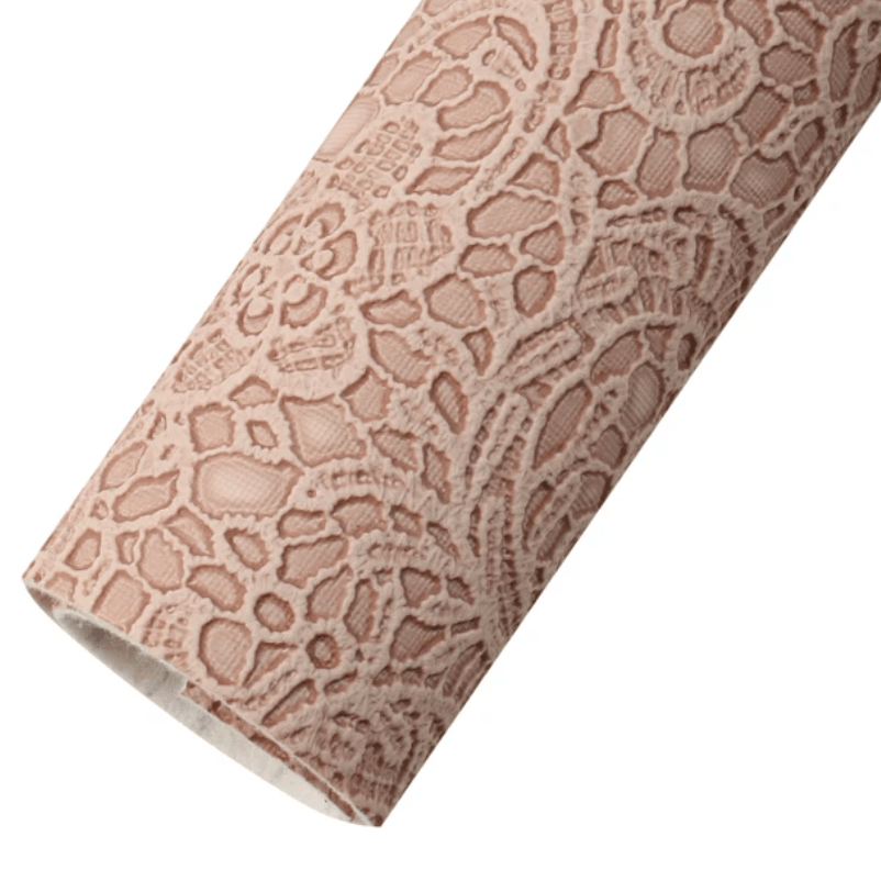 20*30cm Blush Lace Texture Background Leatherette Sheet, Long Leatherette Sheet Leather & Vinyl