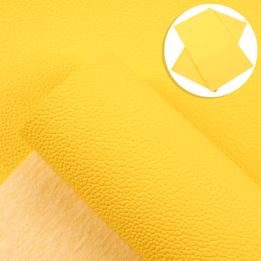 20*30cm Bright Yellow Leather texture Leatherette Sheet, Basics Leather & Vinyl