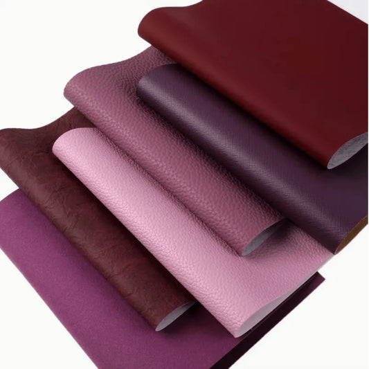 20*30cm "Burgundy and Rose" 6 Sheet Set Smooth Texture Finish, Leatherette Sheet, Bulk Basics