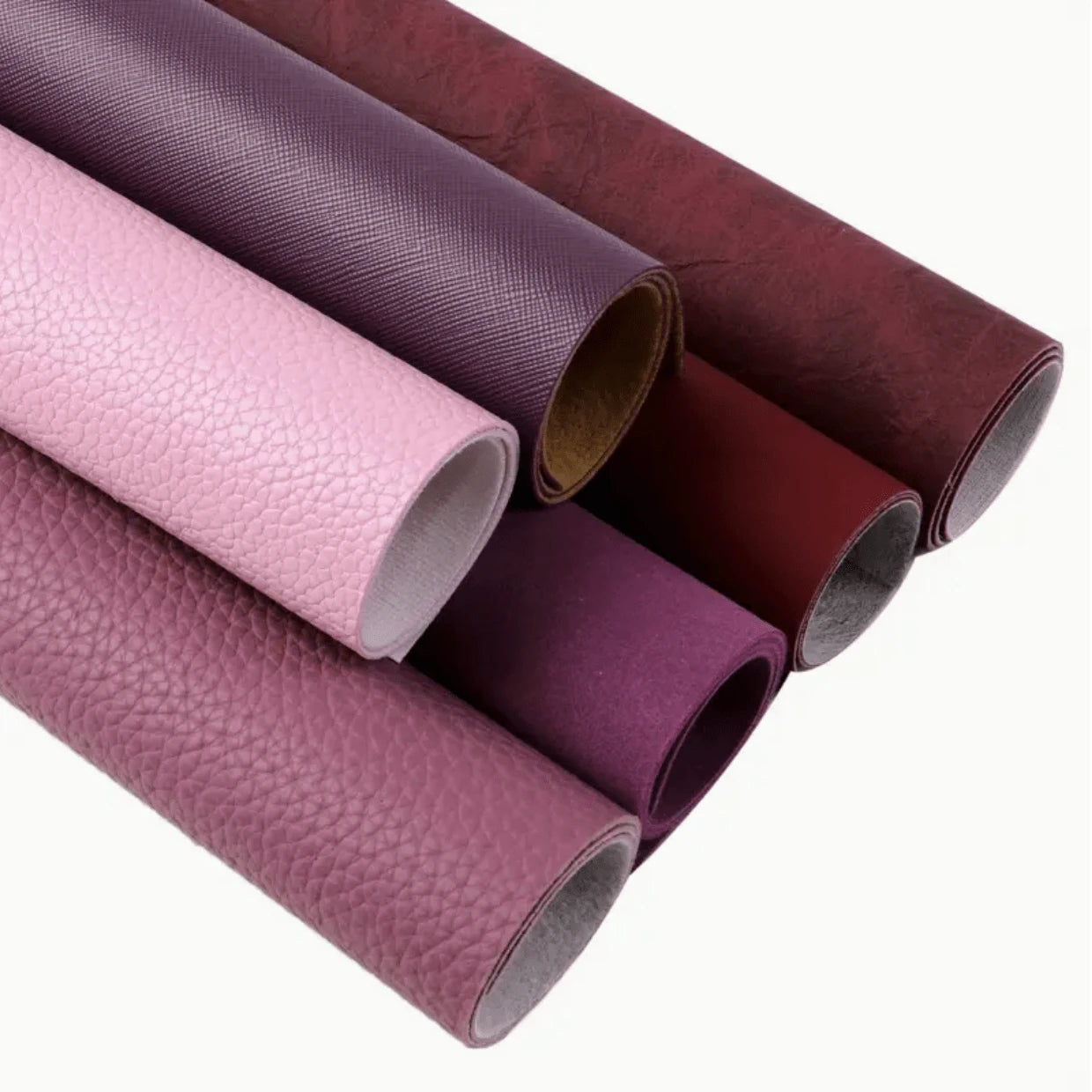 20*30cm "Burgundy and Rose" 6 Sheet Set Smooth Texture Finish, Leatherette Sheet, Bulk Basics