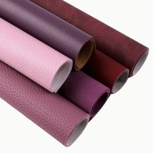 20*30cm "Burgundy and Rose" 6 Sheet Set Smooth Texture Finish, Leatherette Sheet, Bulk Basics