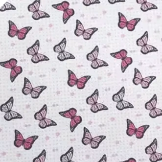 20*30cm "Butterfly" Pink and Purple in White Background Smooth Texture Finish, Leatherette Sheet Basics