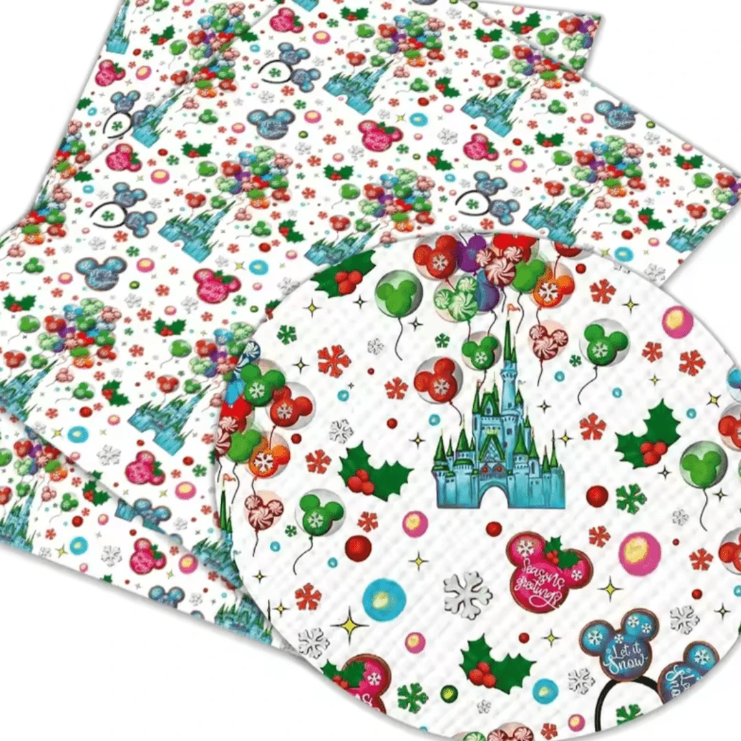20*30cm Christmas Disney Celebrations Smooth Texture Finish, Leatherette Sheet Basics