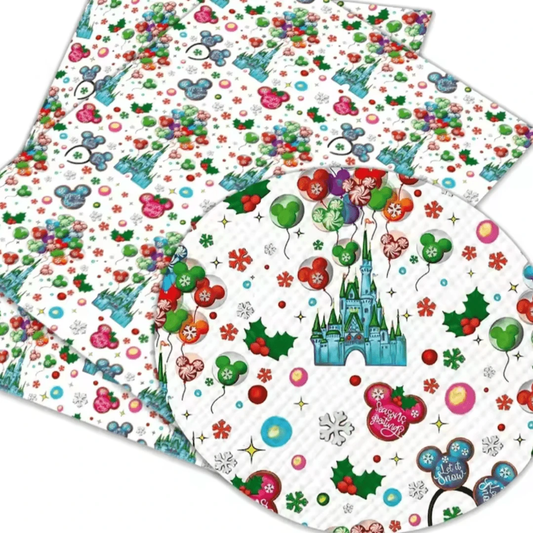 20*30cm Christmas Disney Celebrations Smooth Texture Finish, Leatherette Sheet Basics