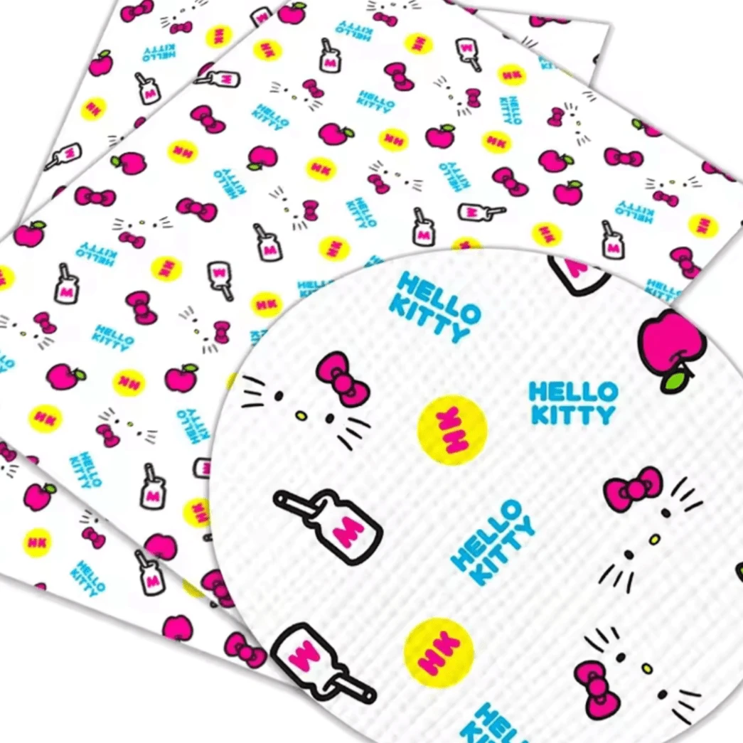 20*30cm Hello Kitty Milk and Bows  Smooth Texture Finish, Leatherette Sheet Basics
