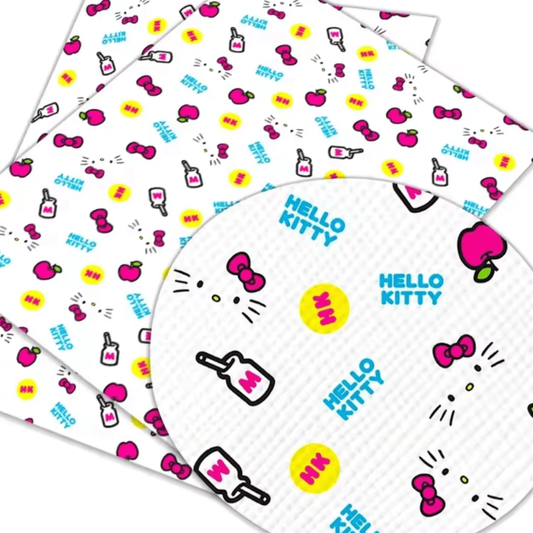 20*30cm Hello Kitty Milk and Bows  Smooth Texture Finish, Leatherette Sheet Basics