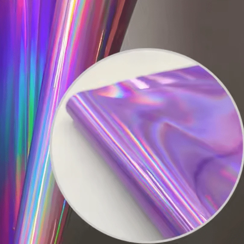 20*30cm Holographic Violet Purple Smooth Leatherette, Basics Leather & Vinyl
