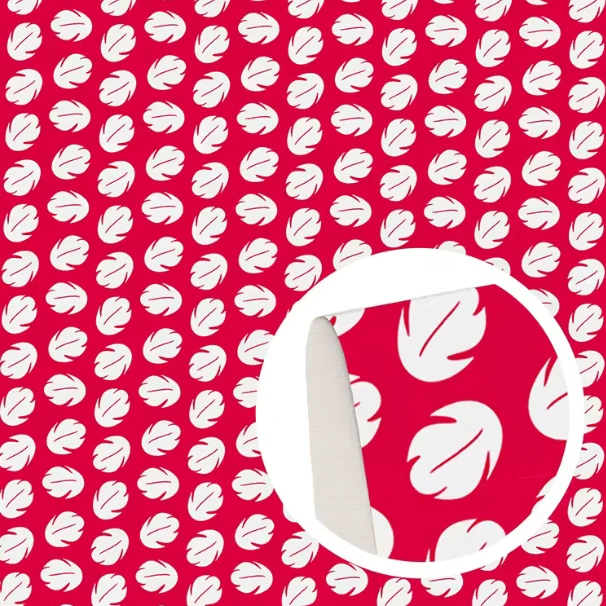 20*30cm Lilo Stitch Hawaiian Flowers Red Smooth Texture Finish, Leatherette Sheet Basics