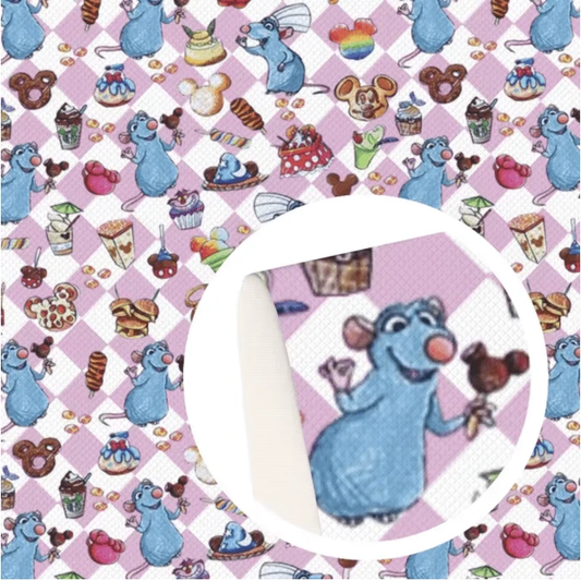 20*30cm Mouse Chef Cartoon Smooth Texture Finish, Leatherette Sheet Basics