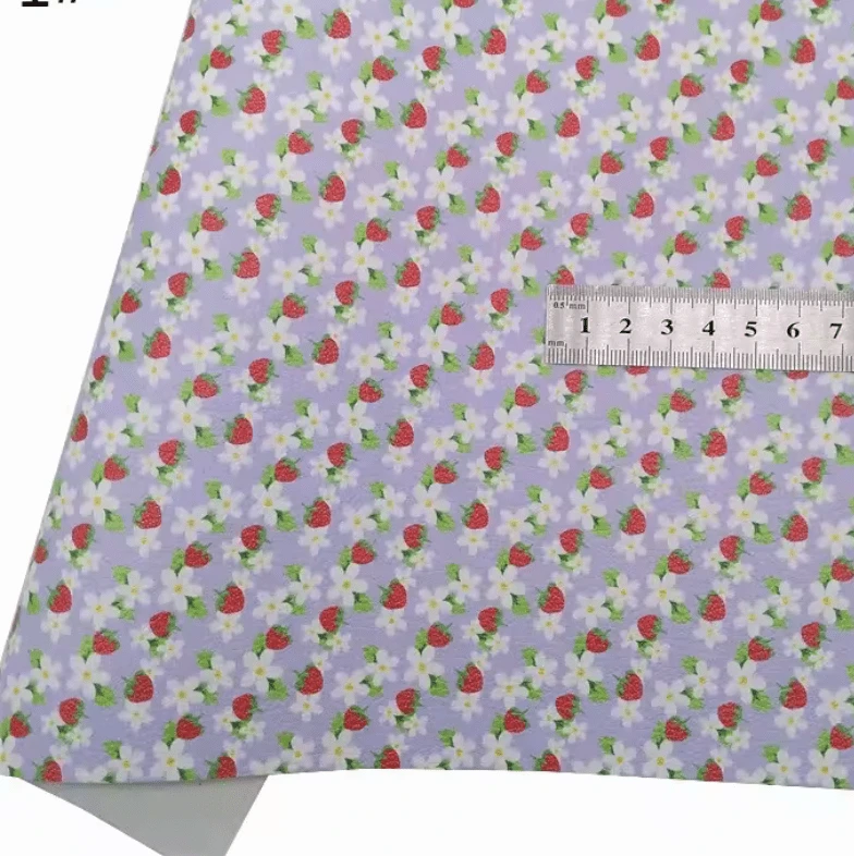 20*30cm Periwinkle Blue Strawberry Flowers Background Smooth Texture Finish, Leatherette Sheet Basics