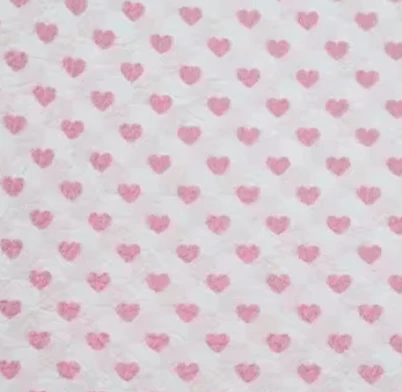 20*30cm Pink and White Glitter Hearts Printed Finish, Leatherette Sheet Basics