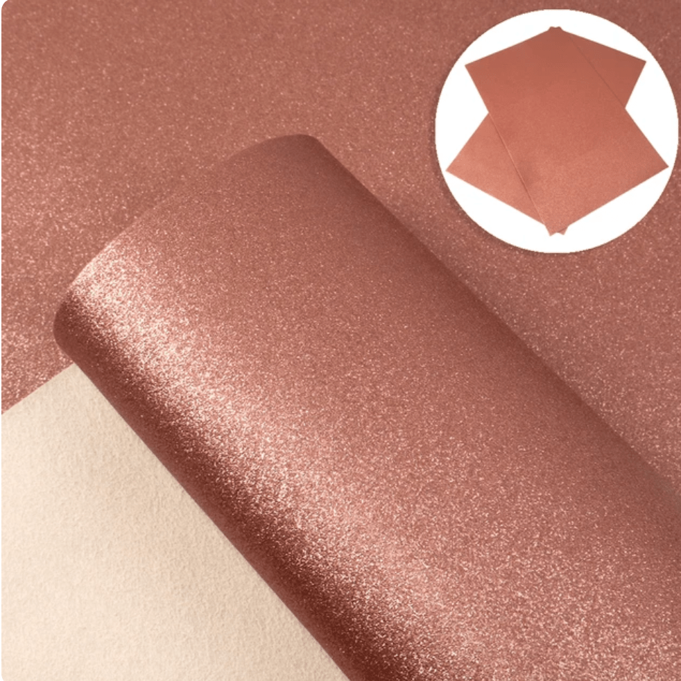 20*30cm Rose gold Pearlized Metallic Leatherette Sheet Leather & Vinyl