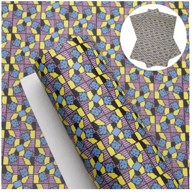 20*30cm "Sally Patchwork" Print Cartoon Smooth Texture Finish, Leatherette Sheet Basics