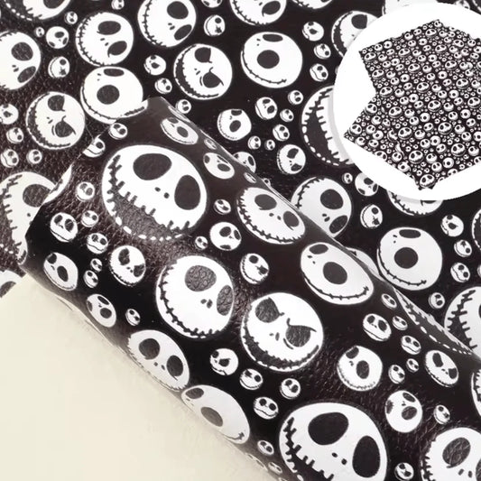 20*30cm  Skeleton face Smooth Texture Finish, Leatherette Sheet Basics