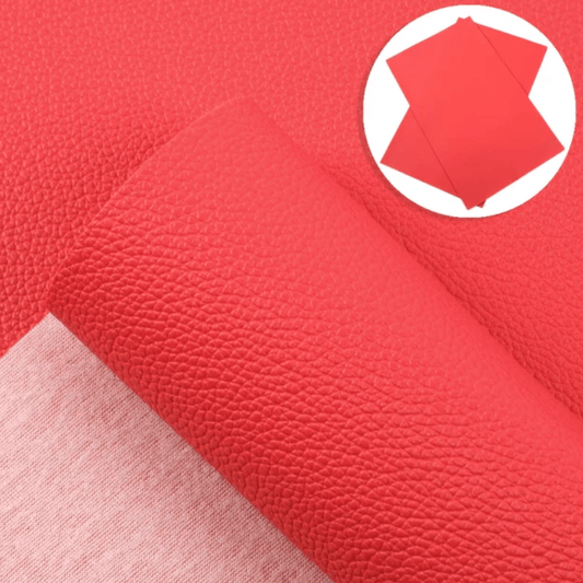 20*30cm Vermillion Red Leather Texture, Long Leatherette Sheet Basics Leather & Vinyl