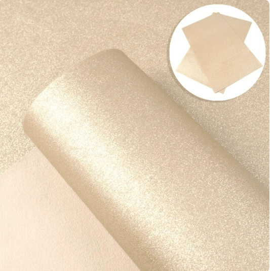 20*33cm Champagne Tan Shimmer Smooth Sheepskin Texture, Long Leatherette Sheet Basics Leather & Vinyl