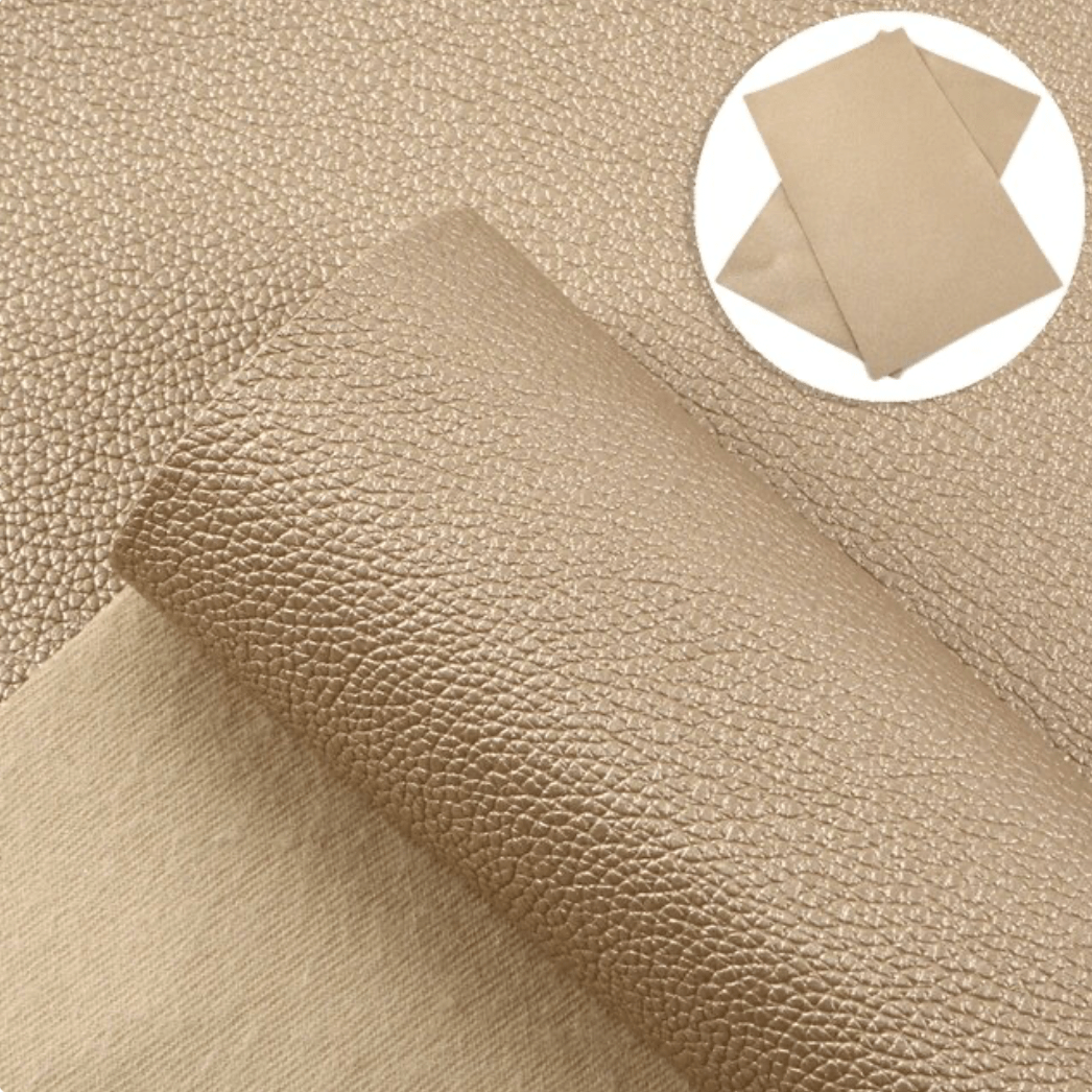 20*33cm Champange Tan Metallic Leather Texture, Long Leatherette Sheet Basics Leather & Vinyl