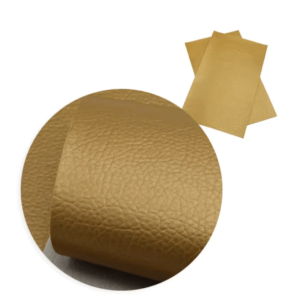 20*33cm Dark Gold Metallic Leather Texture Long Leatherette Sheet, Basics Leather & Vinyl