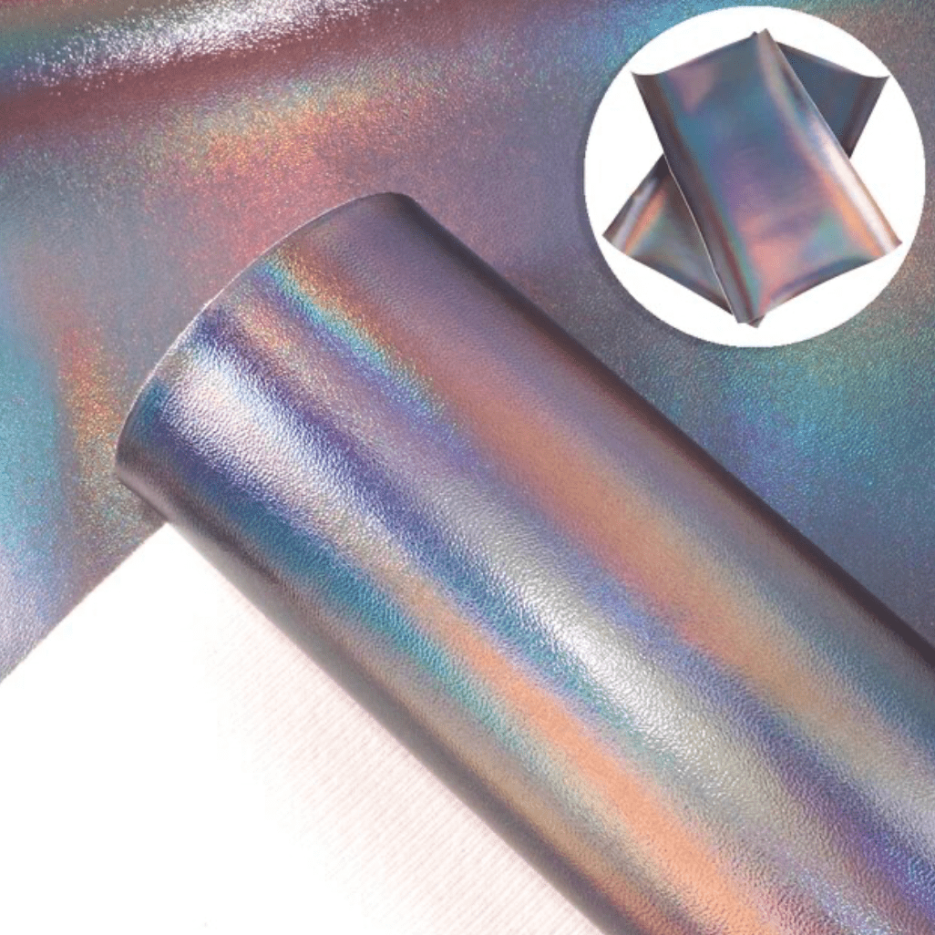 20*33cm Holographic Silver, Smooth Long Leatherette Sheet, Basics Leather & Vinyl
