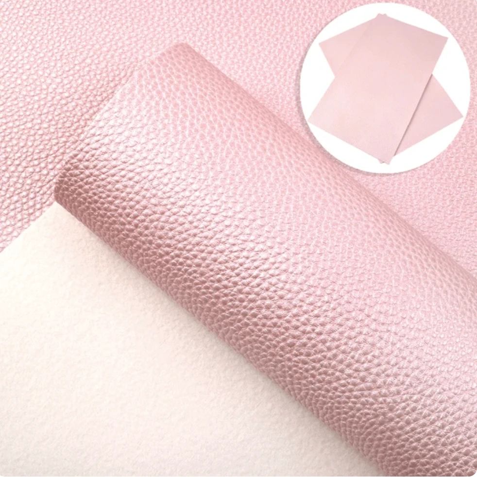 20*33cm Metallic Pink Blush Faux Leather Texture Finish, Leatherette Sheet Leather & Vinyl
