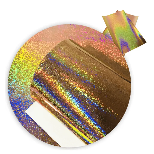 20*33cm Rose Gold Holographic Confetti, Smooth Long Leatherette Sheet, Basics Leather & Vinyl