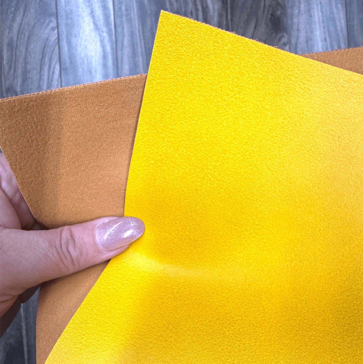 20*33cm "Smoked Moose Hide Colour" Suede  Long Leatherette Sheet Basics Leather & Vinyl