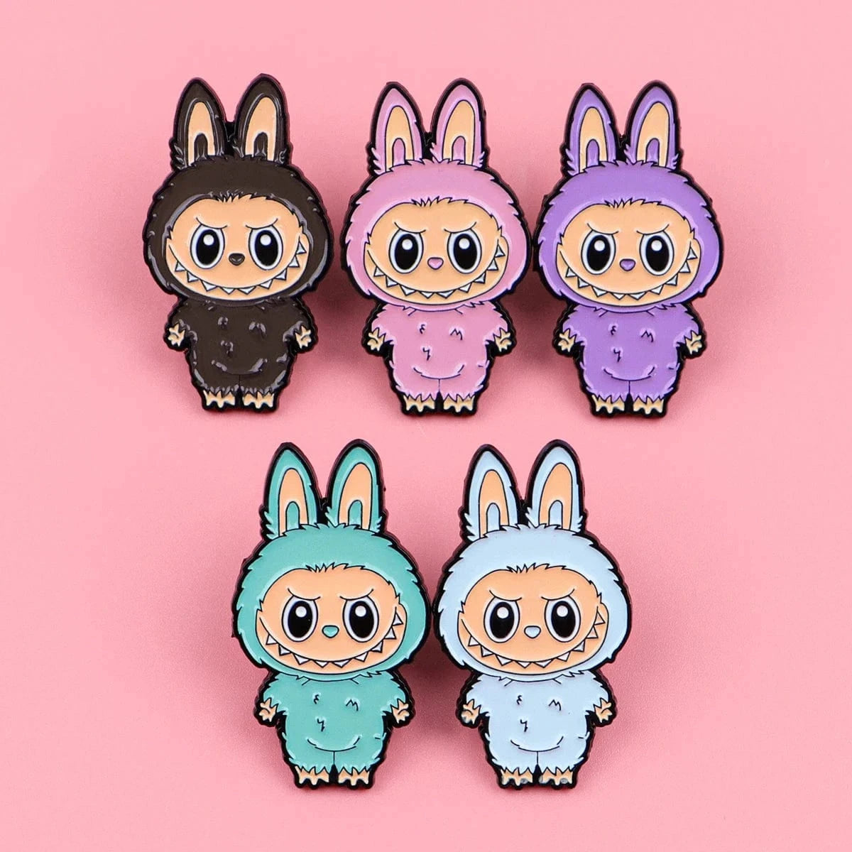 20*35mm Laboubou Print on Black Metal Pins, Sold Individually, Promotions (1 pcs) Promotion