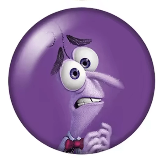 20mm "Anxiety" Purple Inside Out Printed dome Cab, Glue on, Resin Gems (Sold in pair) Resin Gems