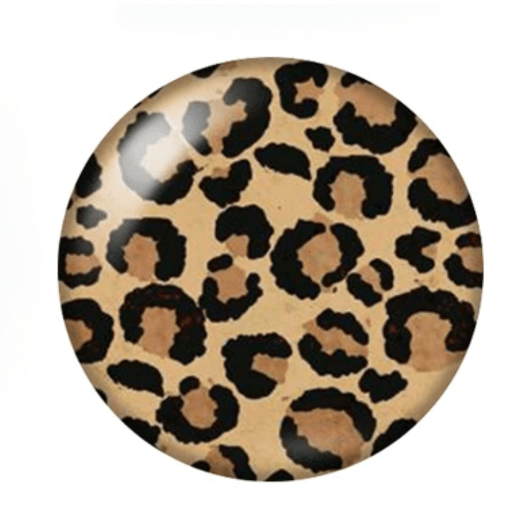 20mm Cheetah Orange/Brown Animal Print Dome, Glue on, Acrylic Resin Gems (Sold in Pair) Resin Gems