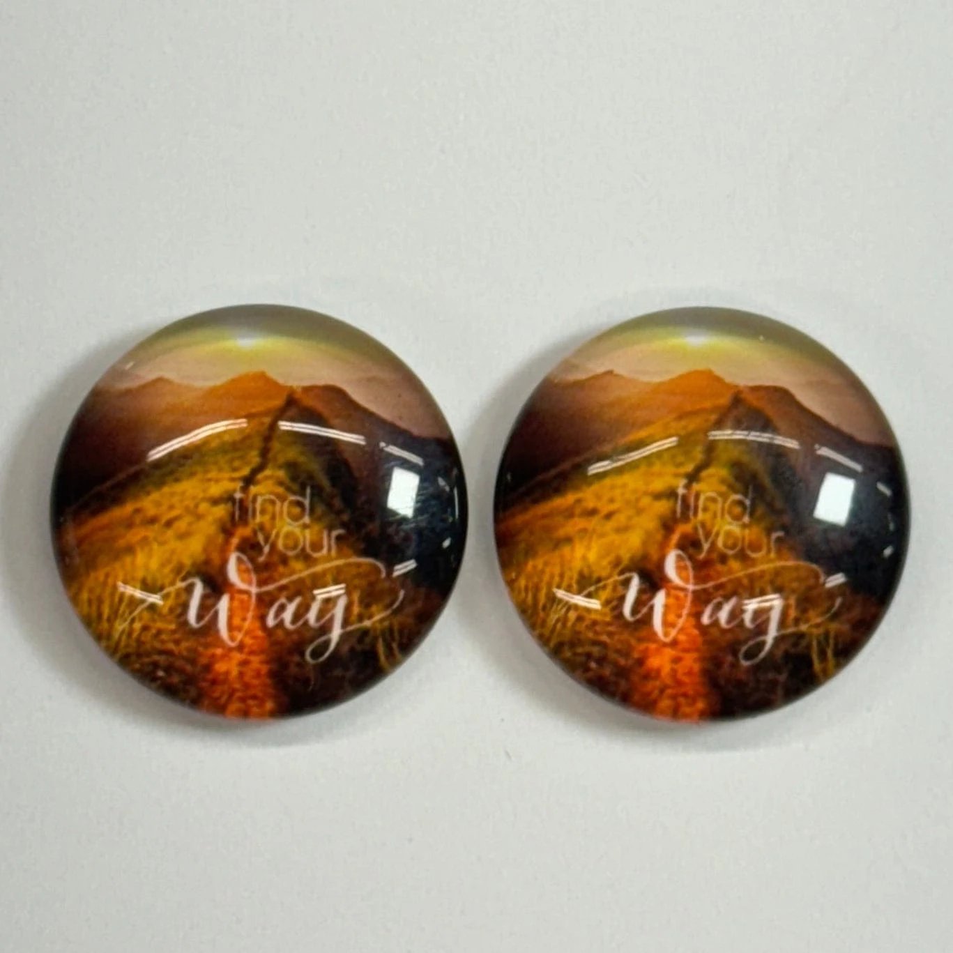 20mm Inspirational Quotes, Glue on, Resin Gem (Sold In Pair) Resin Gems