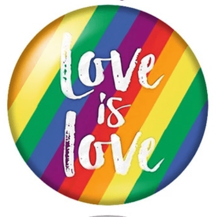 20mm "Love is Love" Pride Ally Rainbow Acrylic Glue on, Resin Gem (Sold in Pair) Resin Gems