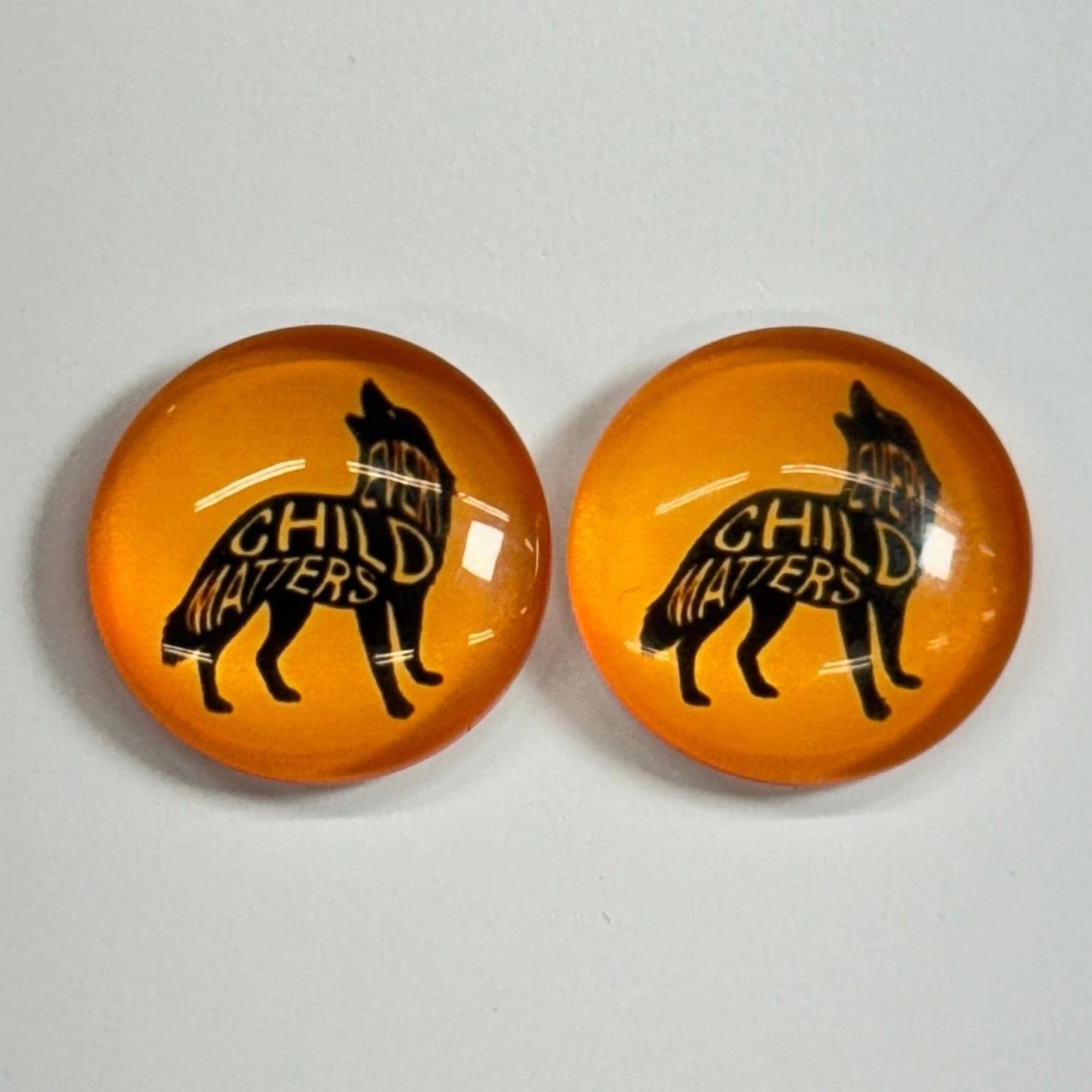 Wolf 20mm Mixture of Every Child Matters Designs, Glue on, Resin Gem (Sold In Pair) Resin Gems