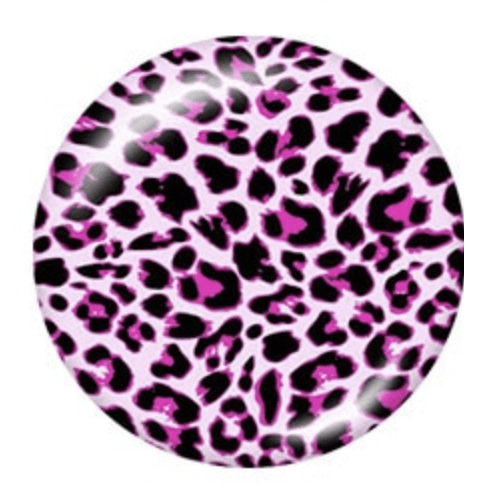 20mm Pink Animal Print Dome, Glue on, Acrylic Resin Gems (Sold in Pair) Resin Gems