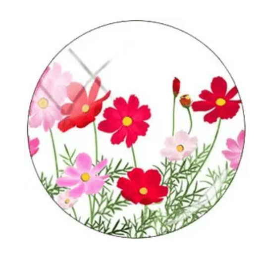 20mm Pink/Red Wild Flowers in White Background Acrylic Teardrop, Glue on, Resin Gem (Sold in Pair) Resin Gems