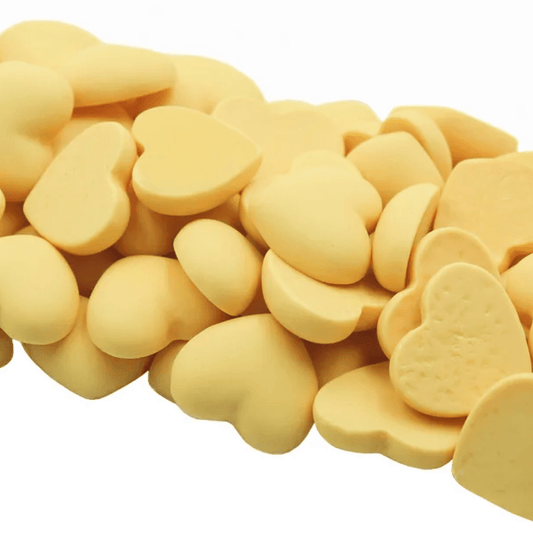 20mm Yellow Heart Shaped Matte Rubber Gems, Glue on, Matte Resin Gems (Sold in Pair) Resin Gems