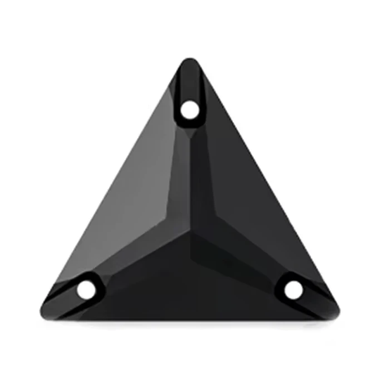 22mm Black Triangle, Sew on, Fancy Glass Gems (Sold in Pair) Fancy Glass Gems
