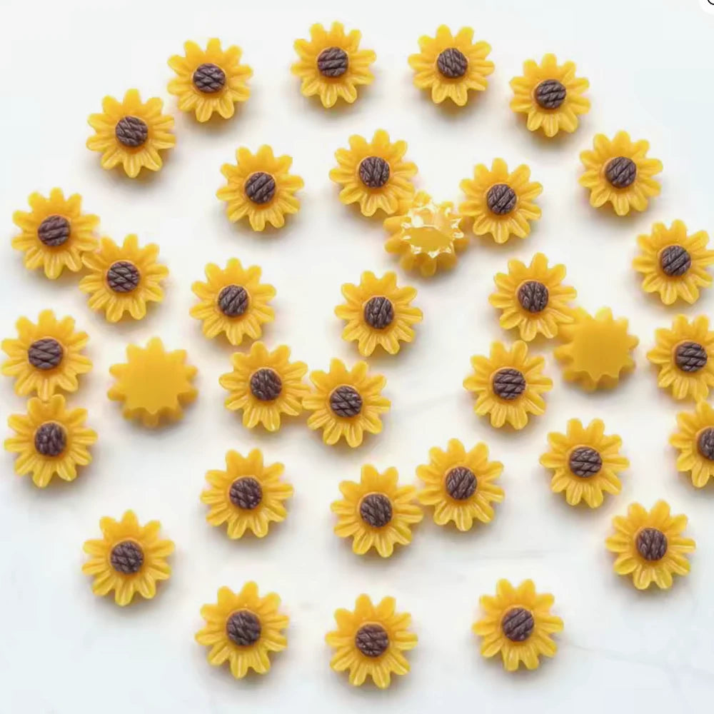 10mm Orange Chrysanthemum Flower, Glue On, Resin Gem (Sold in Pair) Sundaylace Creations & Bling