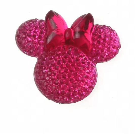 24*26mm Pink & Red Minnie Ears Bow Cartoon Shape, Sew on, Resin Gem (Sold in Pair) Resin Gems