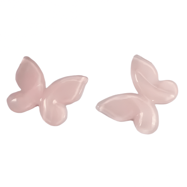 24*30mm Pink Jelly Butterfly Shaped, Glue on, Acrylic Charm Resin Gems (Sold in pair) Resin Gems