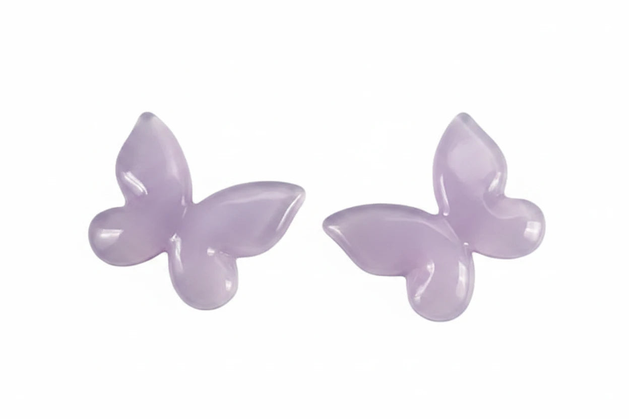 24*30mm Light Purple Butterfly Shaped, Glue on, Acrylic Charm Resin Gems (Sold in pair) Sundaylace Creations & Bling