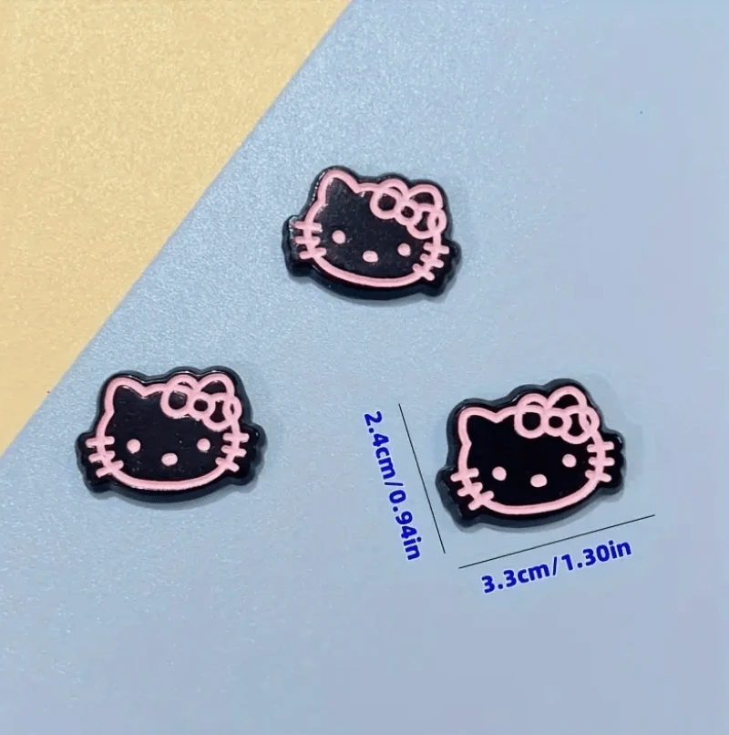 24*33mm "Black Pink Kitty" Acrylic Cat Shaped, Glue on, Resin Gems (Sold in pair) Resin Gems