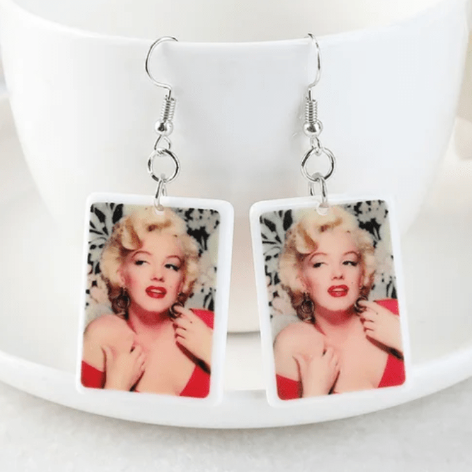 25*34mm "Marilyn Photo" in Rectangle Shape, Glue on, Resin Gem (Sold in Pair) Resin Gems