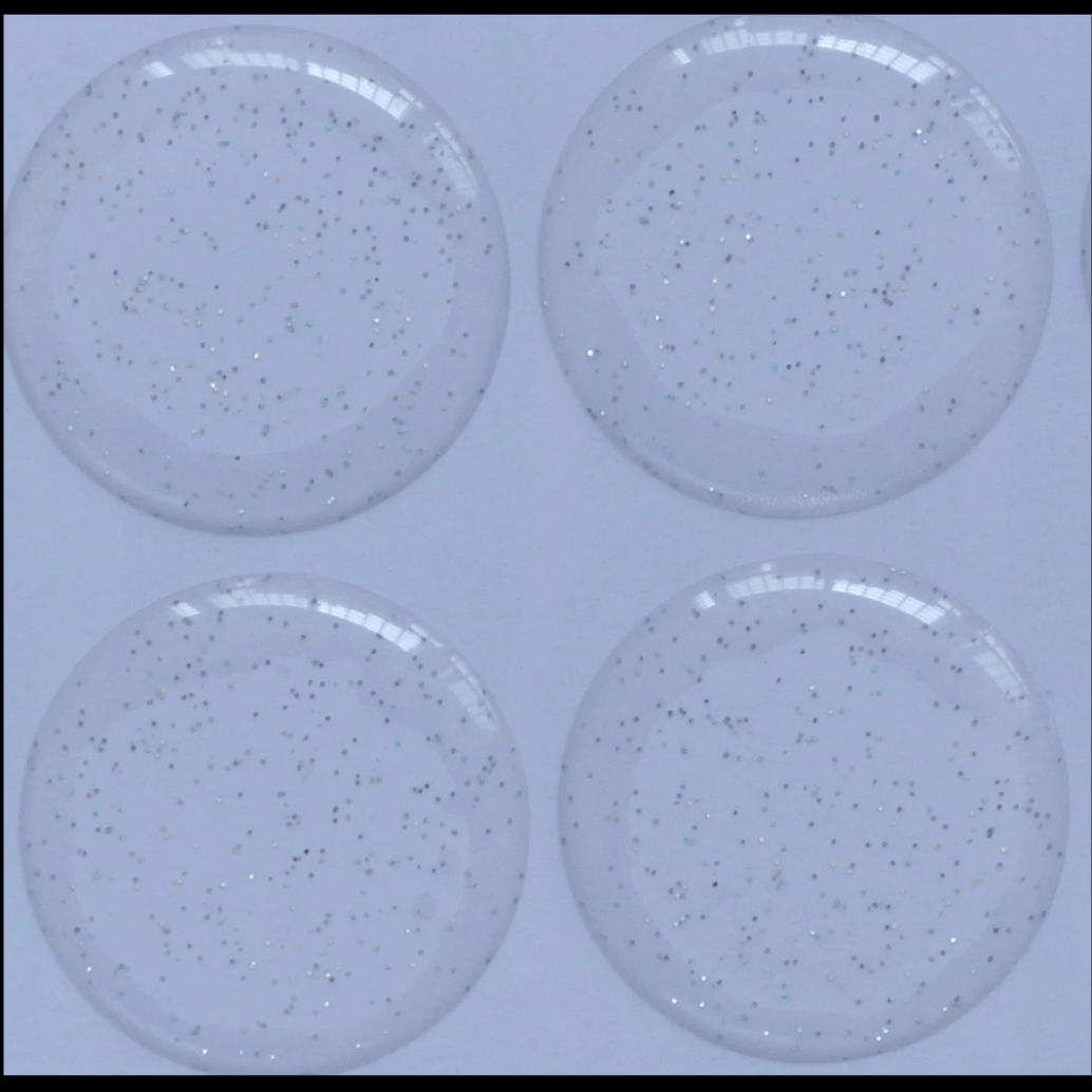 25mm "Make your own gems"GLITTER CLEAR Round Epoxy Sticker, Glue on, Resin Gems  (Sold in 20 pcs) Resin Gems
