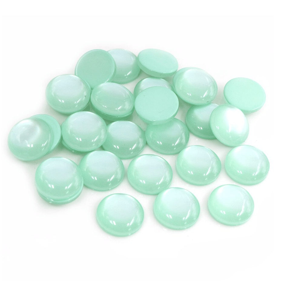 25mm Mint Green "Cat Eye" Reflective Rivoli, Glue on, Resin Gem (Sold in Pair) Resin Gems