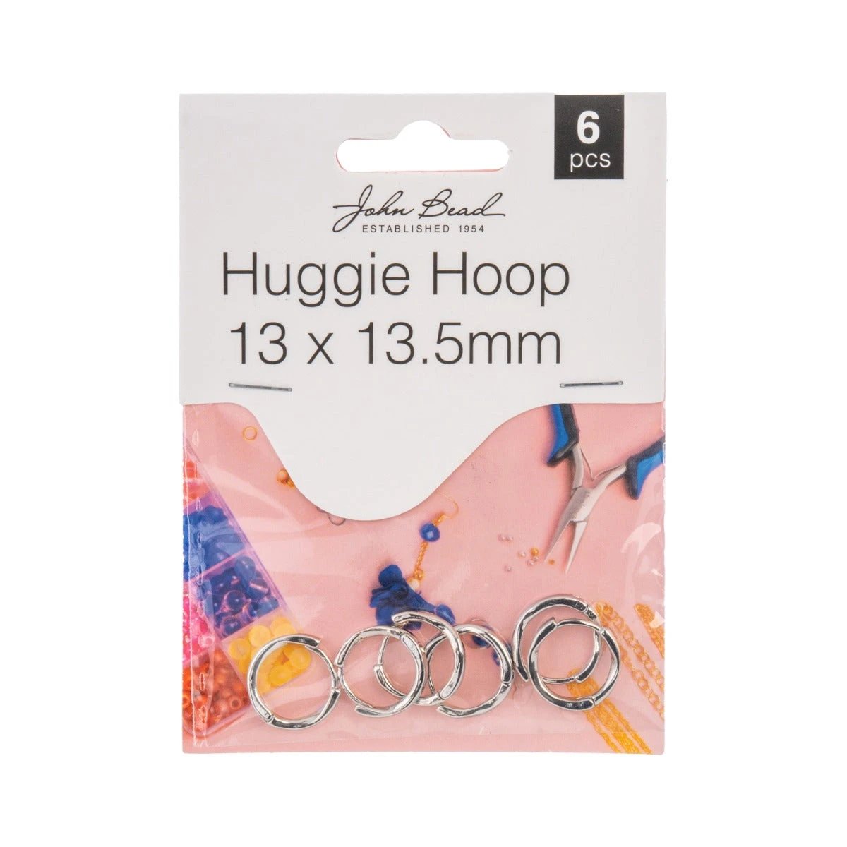 Must Have Findings - Huggie Hoop 13x13.5mm Silver 6pcs Must Have Findings