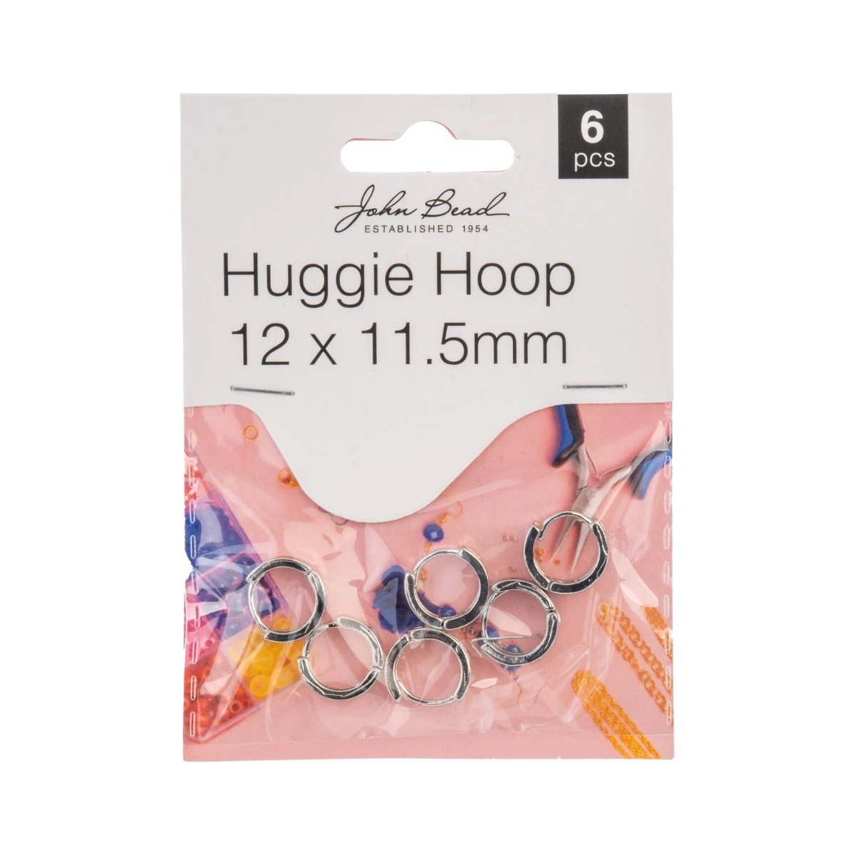 Must Have Findings - Huggie Hoop 12x11.5mm Silver 6pcs Must Have Findings