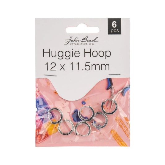 Must Have Findings - Huggie Hoop 12x11.5mm Silver 6pcs Must Have Findings